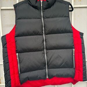 Black and Red Women's Puffer Vest